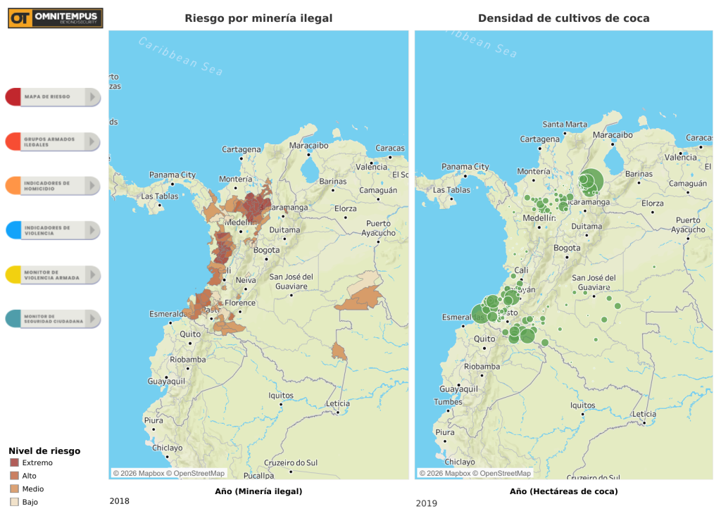 Zonas peligrosas de Colombia por minería ilegal y cultivos ilícitos